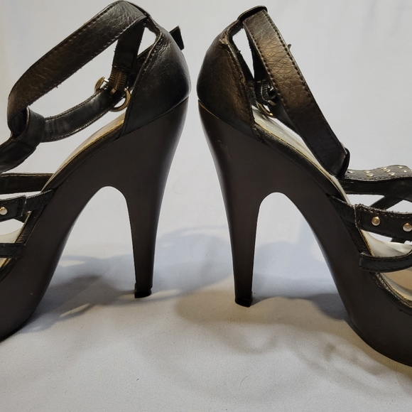 Quipid black studded Gladiator platform heels - Picture 9 of 13